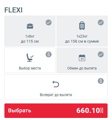 Georgian Airways Выбор багажа